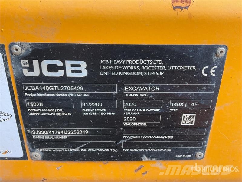 JCB 140XL Tracked Excavator Bageri gusjeničari