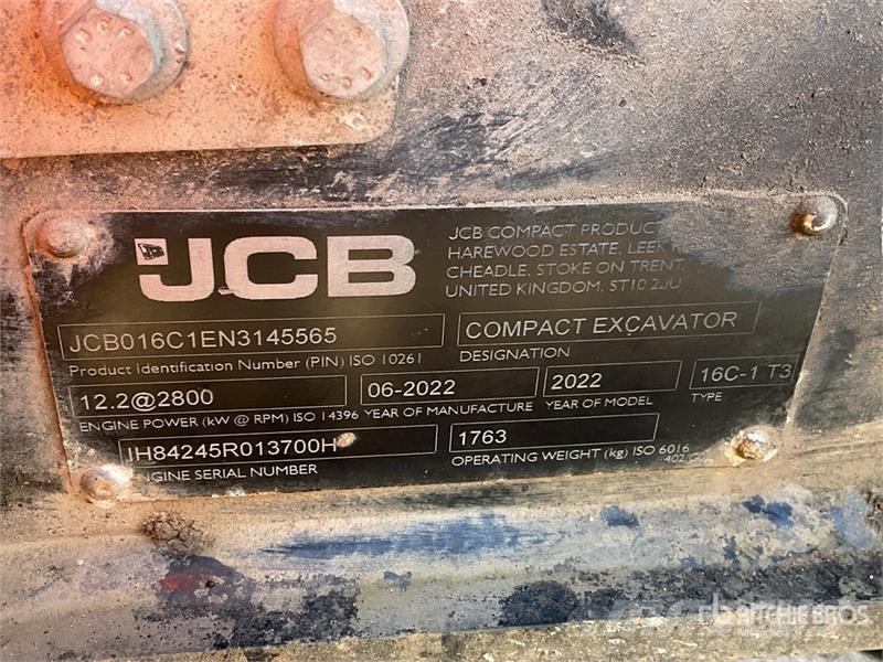 JCB 16c-1 Mini Excavator Mini excavators < 7t (Mini diggers)