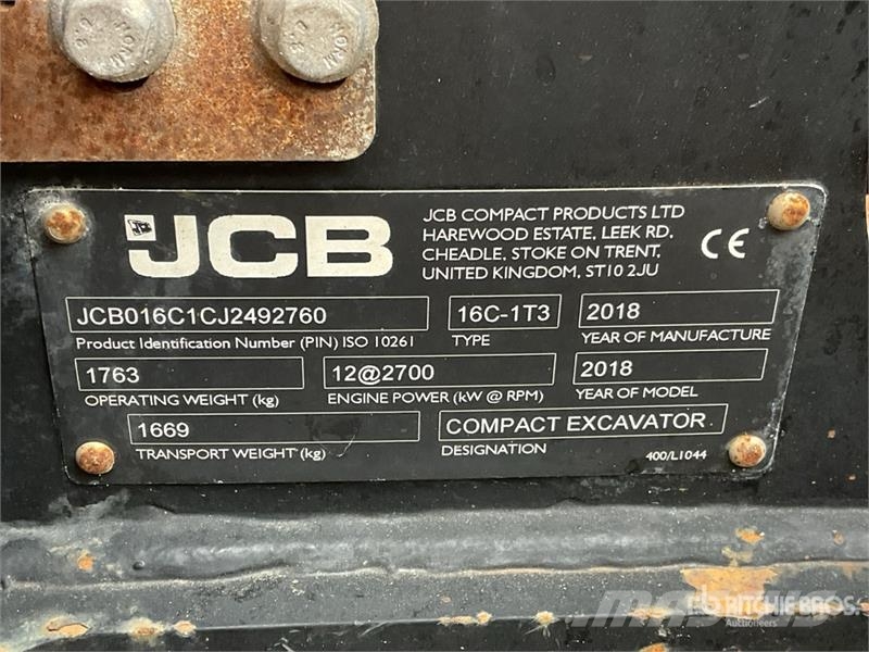 JCB 16c-1 Mini Excavator Minibagger < 7t