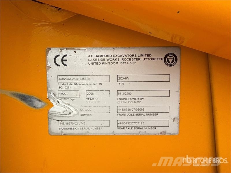 JCB 2CX4W Backhoe Loader Tractopelle