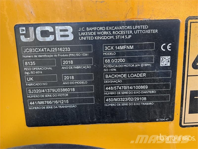 JCB 3CX 14MFNM 4x4 Backhoe Loader Rovokopači