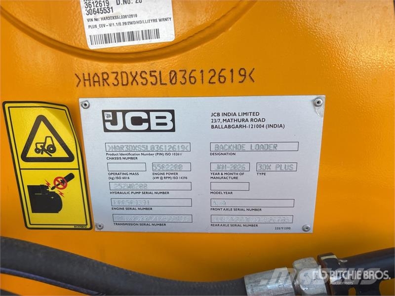 JCB 3DX Plus 4x4 Backhoe Loader (Unused) Terne