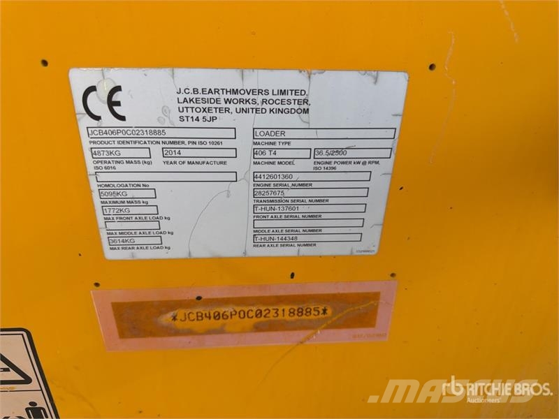 JCB 406T4 Chargeuse Sur Pneus Wheel Loader Chargeuse sur pneus
