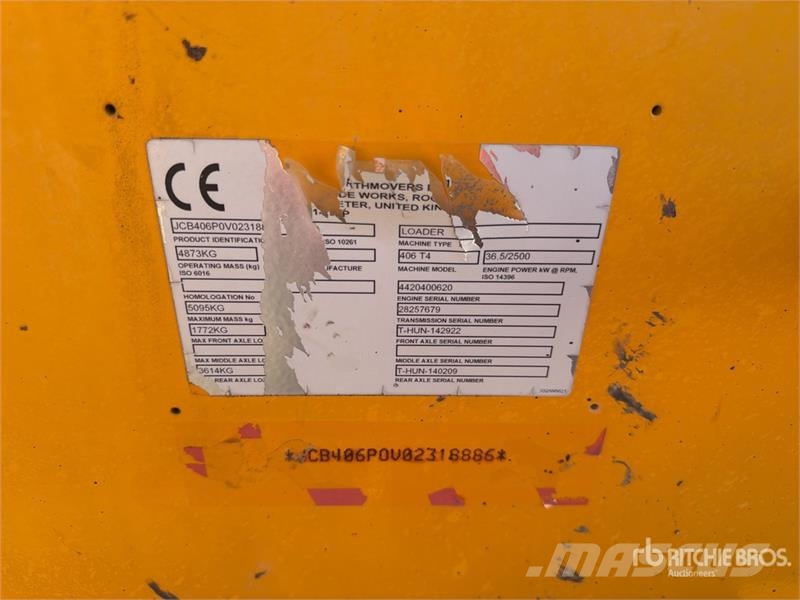 JCB 406T4 Chargeuse Sur Pneus Wheel Loader Chargeuse sur pneus