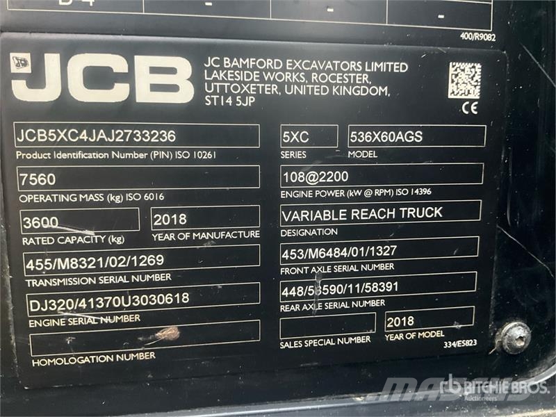JCB 536-60 Agri Super Telehandler مناولات متداخلة