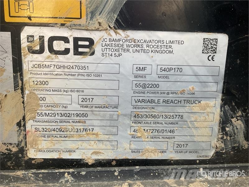 JCB 540-170 Telehandler Verreikers