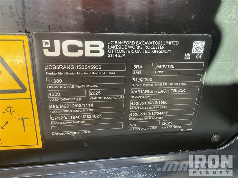 JCB 540-180 Telehandler Teleszkópos rakodók