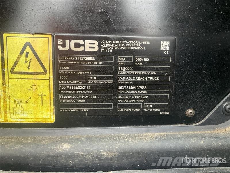 JCB 540-180 Telehandler Teleszkópos rakodók