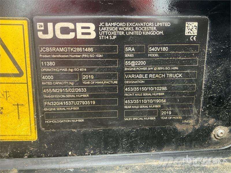JCB 540-180 Telehandler Teleskopické manipulátory