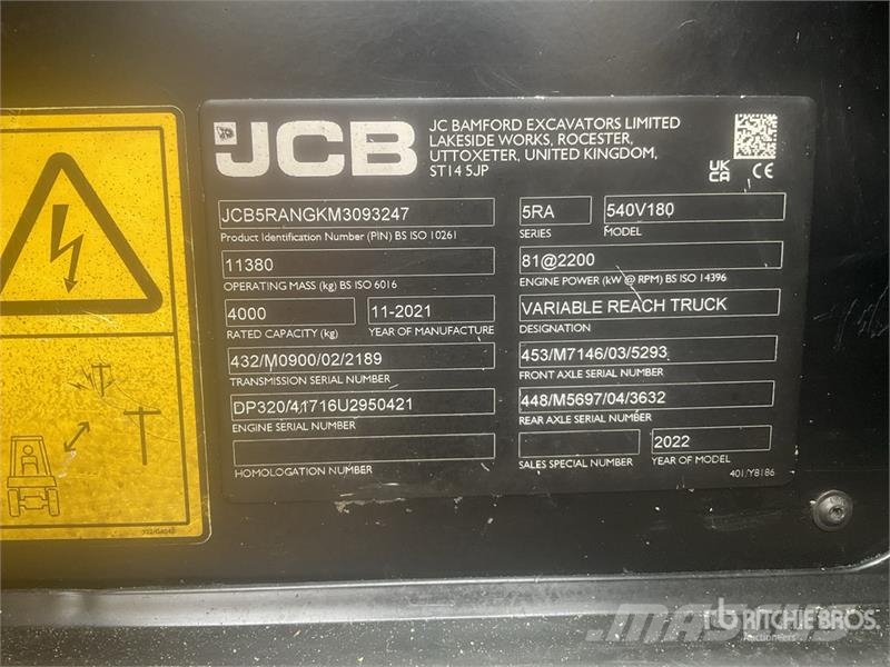 JCB 540-180 Telehandler Ładowarki teleskopowe