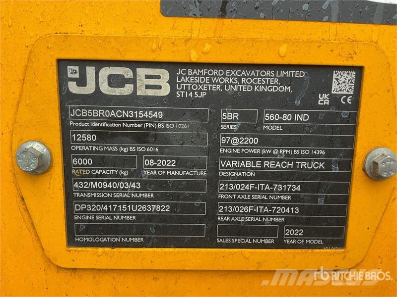 JCB 560-80 Telehandler Teleskopiskie manipulatori