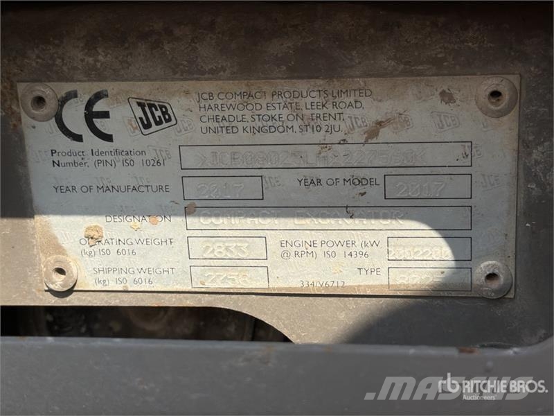 JCB 8025 Miniescavatori