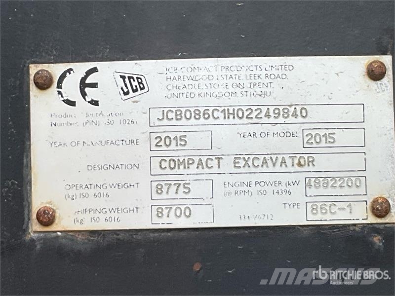 JCB 86C Tracked Excavator Gravemaskiner på larvebånd
