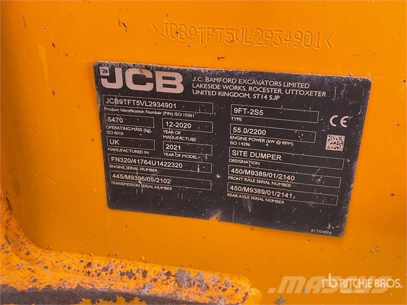 JCB 9FT 9 ton 4x4 Dumper عربات نقل قلابة للمواقع