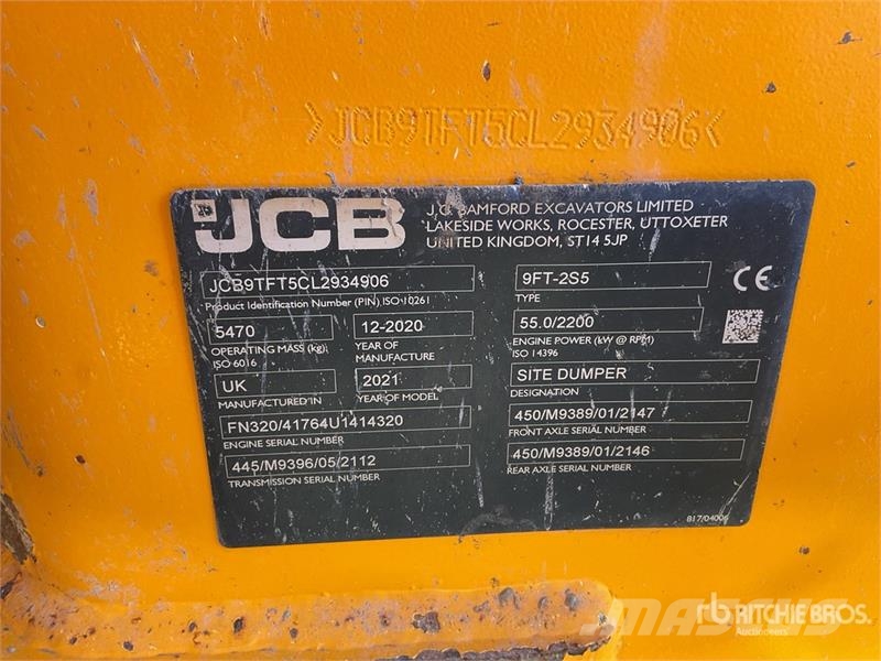 JCB 9FT 9 ton 4x4 Dumper Minidumprar