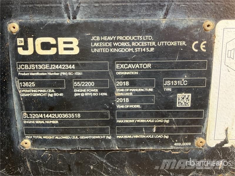 JCB JS131LC Tracked Excavator Crawler excavators