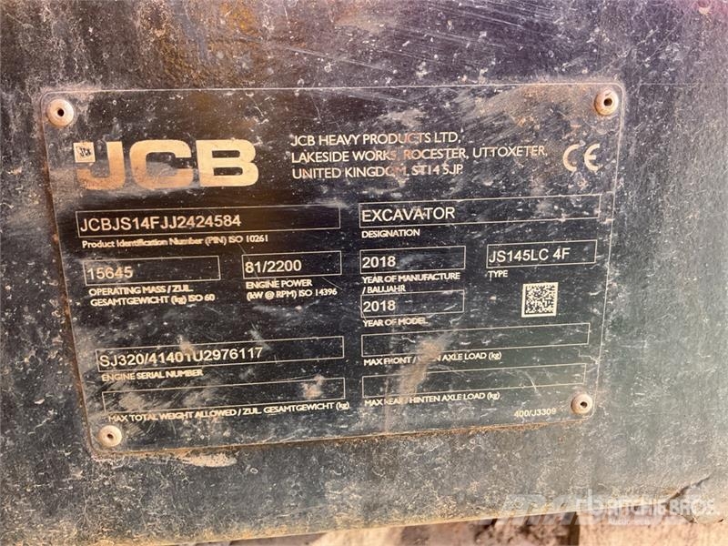JCB JS145LC 4F Tracked Excavator Raupenbagger