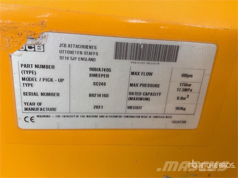 JCB SC240 Sweeper Attachment Spazzole