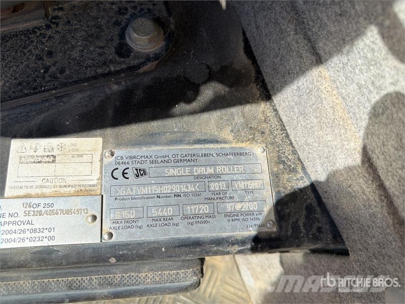 JCB VM115HD Compacteur Monocylindre Smooth Drum Compac Rouleaux monocylindre