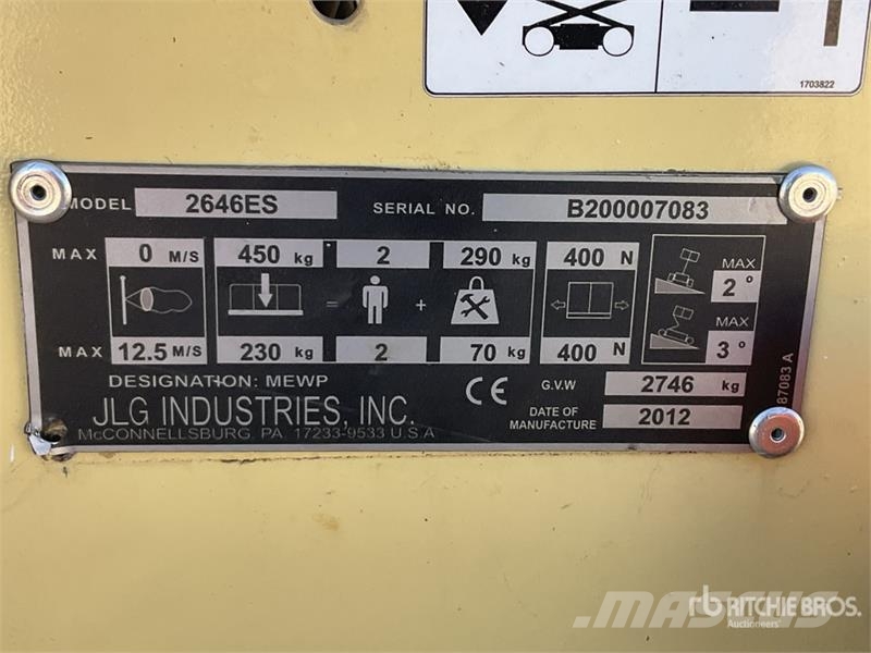 JLG 2646ES Electric 10 mts Electric Scissor Lift Scissor lifts