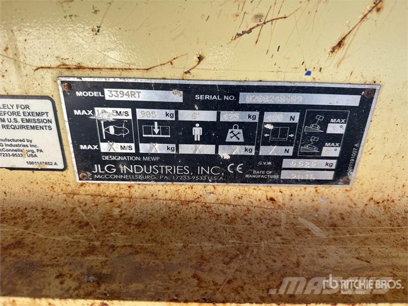 JLG 3394RT 4x4 Diesel Nacelle Ciseau Scissor Lift 剪叉式升降机
