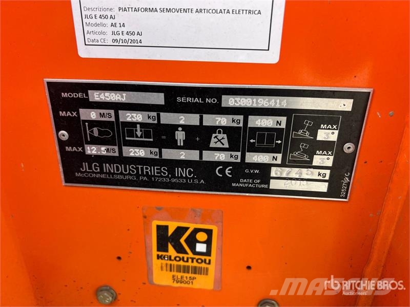 JLG 450AJ Series II Electric Articulating Boom Lift Zglobne dvižne ploščadi