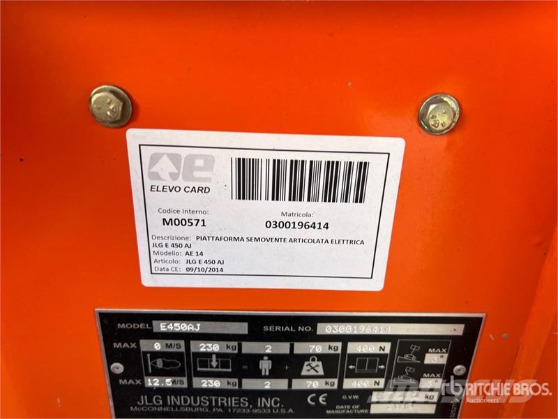 JLG 450AJ Series II Electric Articulating Boom Lift Zglobne dvižne ploščadi