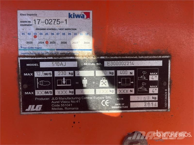 JLG 510 AJ 4WD Diesel Articulating Boom Lift Zglobne dvižne ploščadi