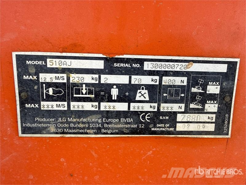 JLG 510 AJ Articulating Boom Lift Zglobne podizne platforme