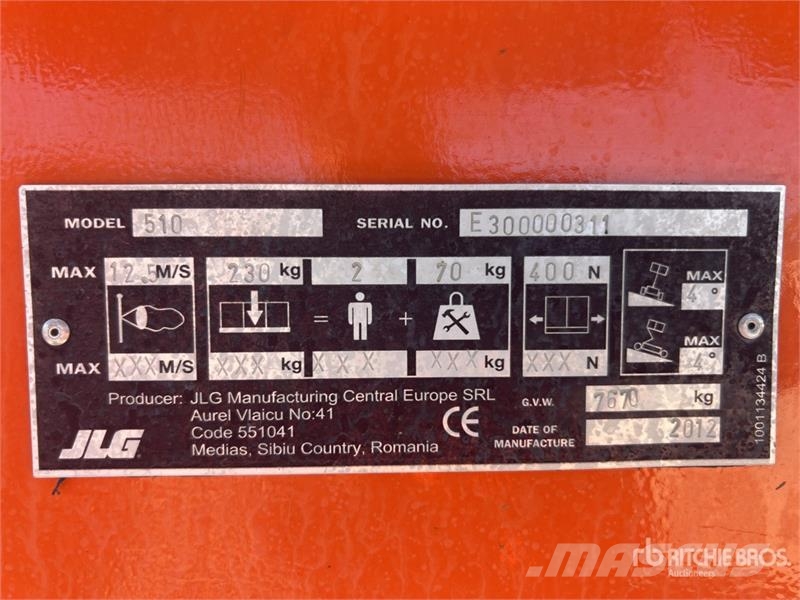 JLG 510AJ 4WD Diesel Nacelle Telescopique Telescopic B Telescoophoogwerkers