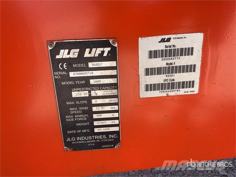 JLG 860SJ 4WD Diesel Telescopic Boom Lift Teleskoop poomtõstukid