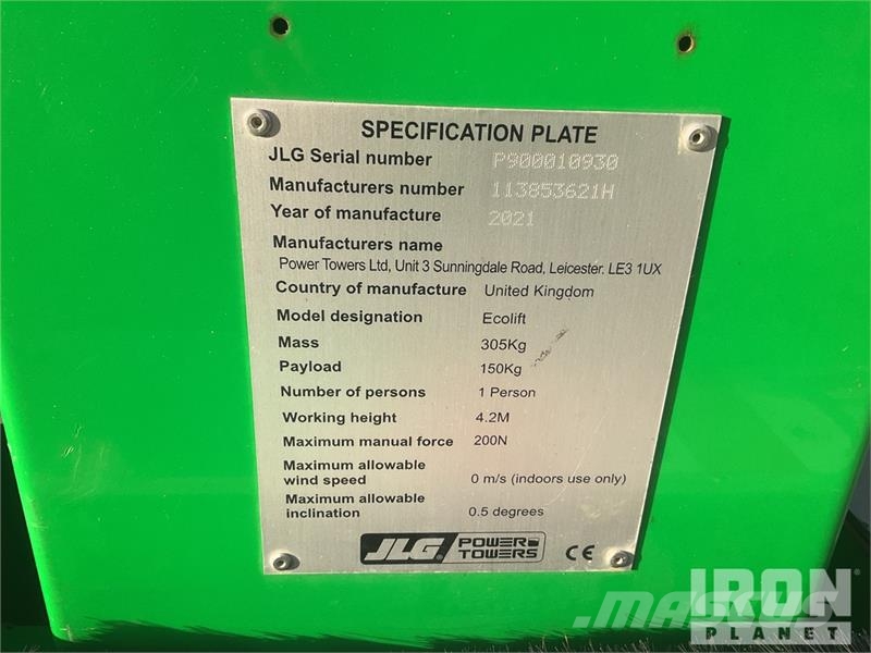 JLG Eco Lift Vertical Mast Lift Vertical mast lifts