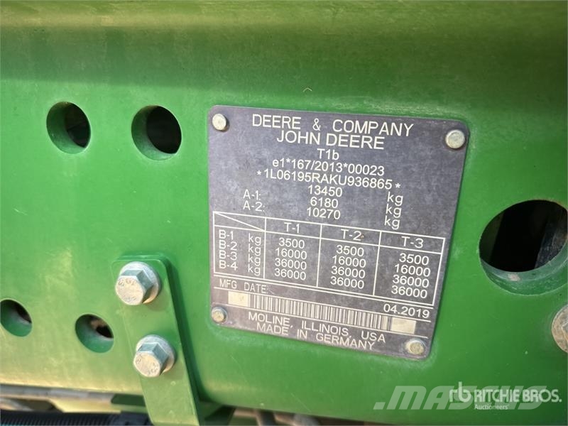 John Deere 6195R 4x4 Tracteur Agricole Direct Drive 4WD Tract Traktory