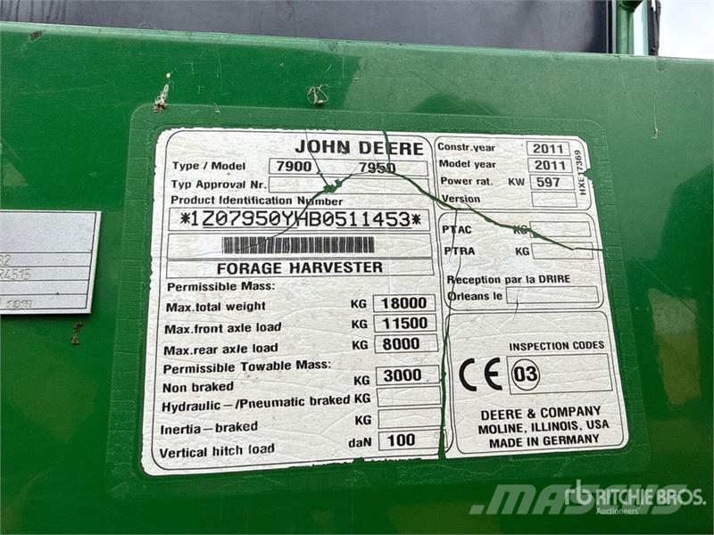 John Deere 7950 ProDrive Forage Harvester Фуражні комбайни