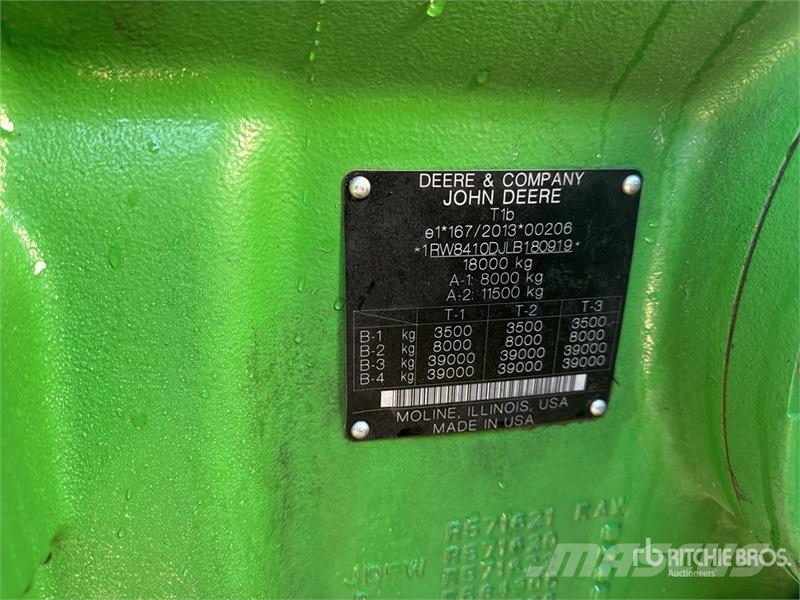 John Deere 8R 410 4x4 Tracteur Agricole 4WD Tractor Traktorer