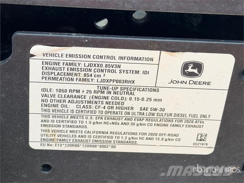 John Deere HPX815E 4x4 Vehicule De Loisirs Utility Vehicle Arbeitsfahrzeuge