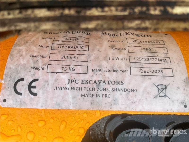 JPC 200 mm Qty of 2 Excavator Auger Autres accessoires