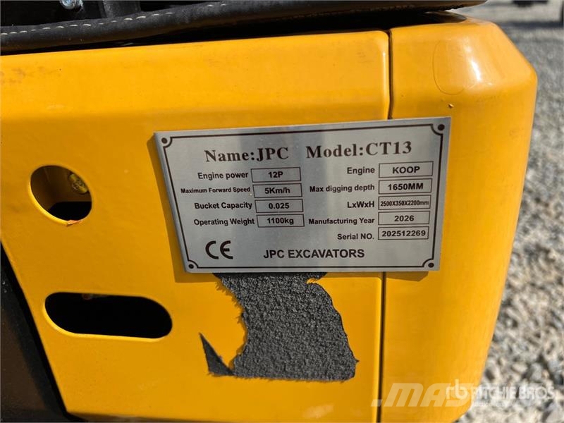 JPC CT13 Mini Excavator (Unused) Minigraafmachines < 7t