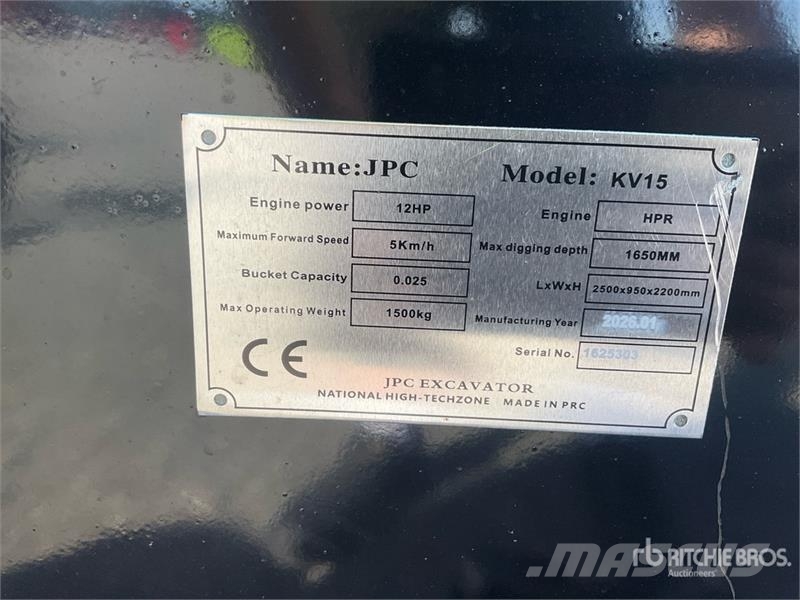JPC KV15 Mini Excavator (Unused) حفارات صغيرة أقل من 7 طن (حفارات صغيرة)