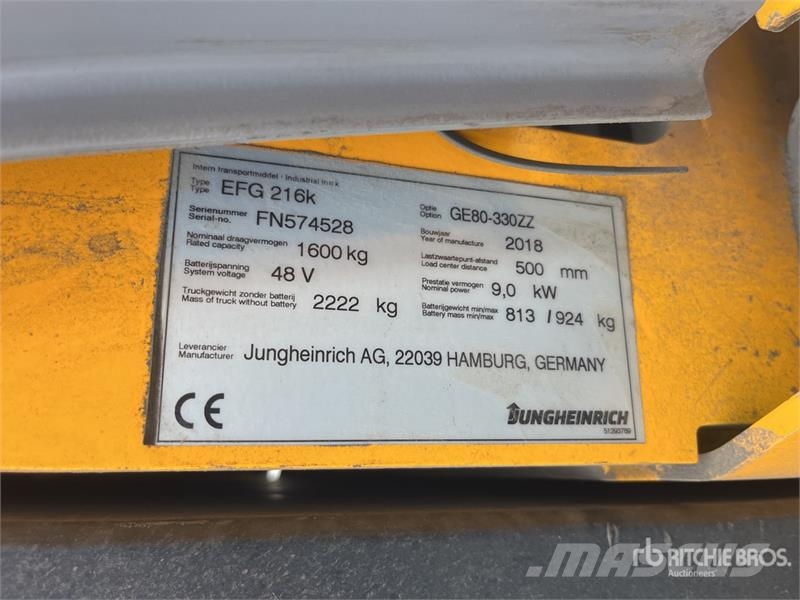 Jungheinrich EFG216K 330ZZ Forklift Autokrāvēji - citi