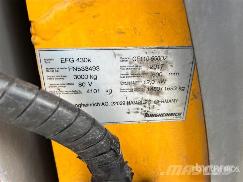 Jungheinrich EFG430K 3000 kg Electric Forklift Elmotviktstruckar