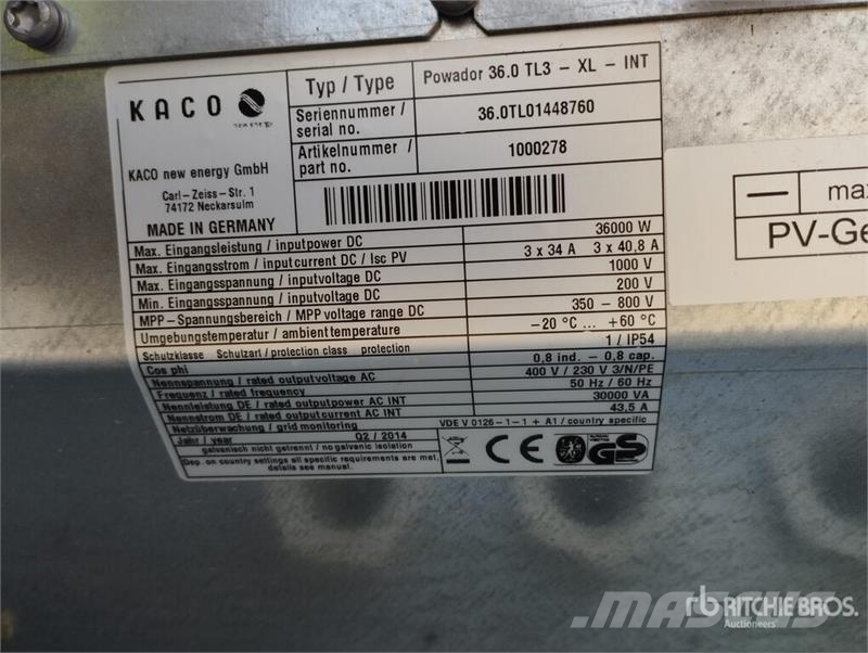 Kaco POWADOR 36.0 TL3 - XL - INT Inverter for Phot Övriga