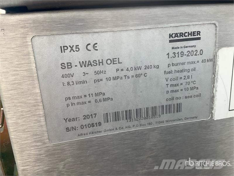 Kärcher SB Car Wash Heating Oil High Pressure System (Inop مكونات أخرى