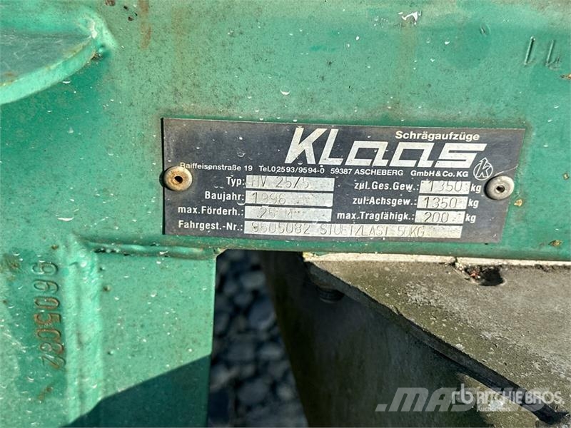 Klaas HV 25/5 Towable Lift Aanhanger hoogwerkers