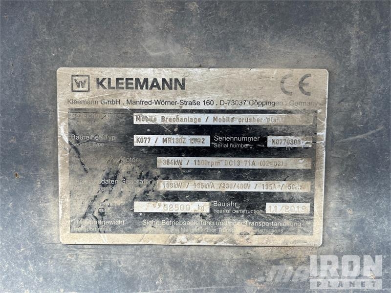 Kleemann MR130EVO2 Impact Crusher Náhradné diely na vŕtacie stroje a stroje na recykláciu a spracovanie odpadu