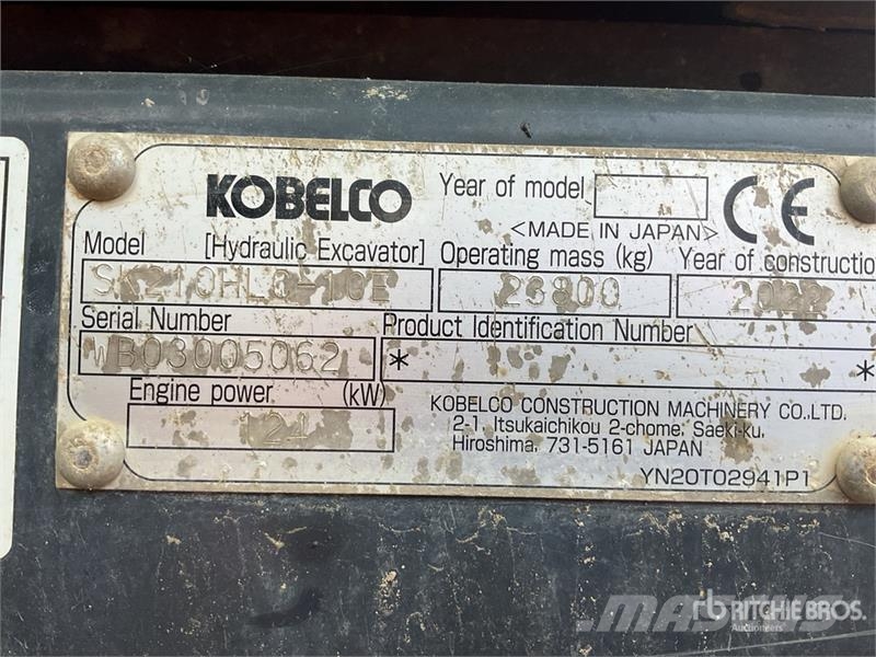 Kobelco SK210HLC-10E Hybrid Tracked Excavator Roomikekskavaatorid