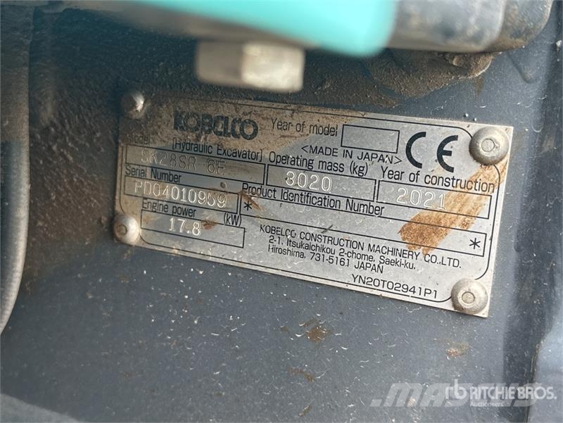 Kobelco SK28SR-6E Mini-Pelle Mini Excavator Mini rýpadlá < 7t