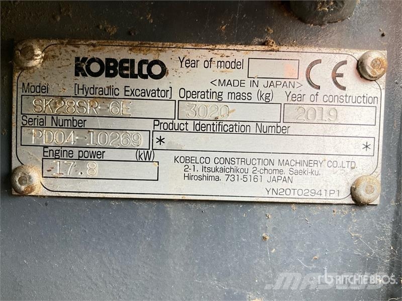 Kobelco SK28SR-6E Mini Excavator Mini kotrók < 7t