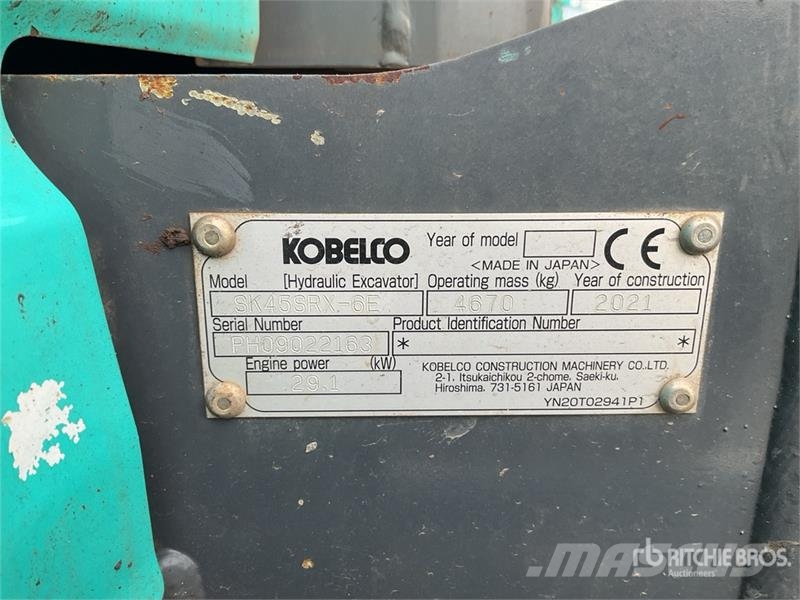 Kobelco SK45SRX-6E Mini Excavator Mini kotrók < 7t