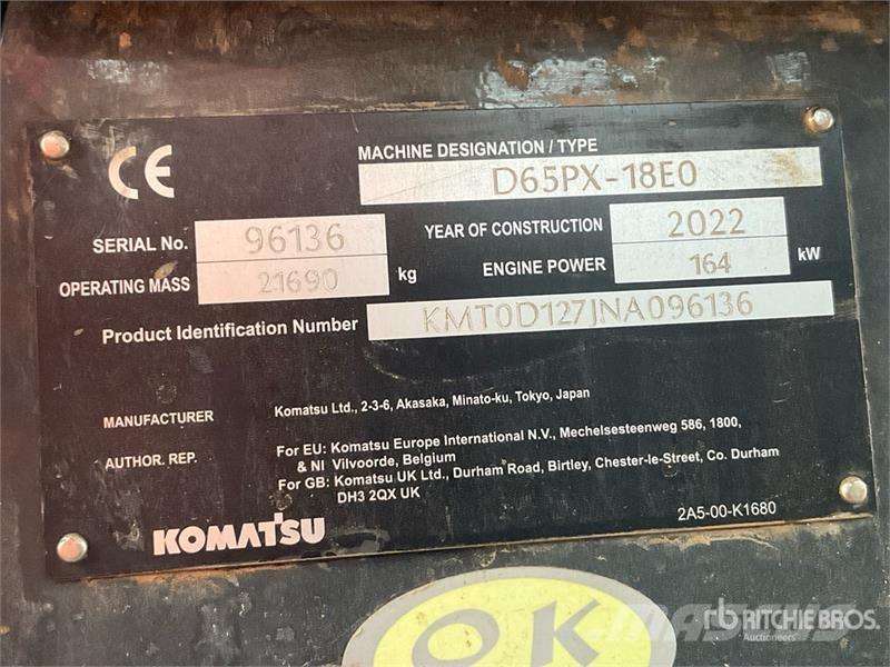 Komatsu D65PX-18EO Crawler Dozer Buldozere pe senile